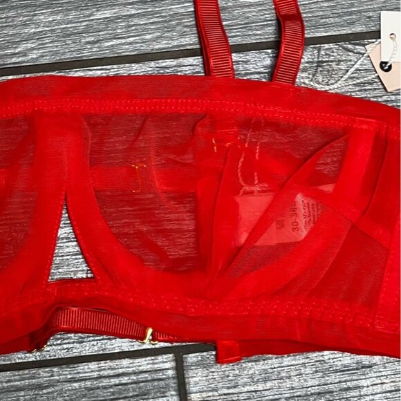 NWT We are HAH Free People Wired Bra 30-38A 30A 32A 34A 36A 38A Blood Orange Red - Picture 5 of 14